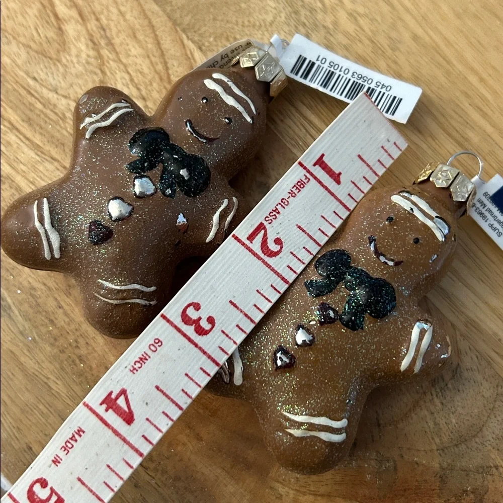 Gingerbread Man Christmas tree Ornaments x3 new with tiny flaws